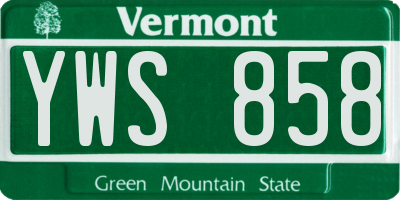 VT license plate YWS858