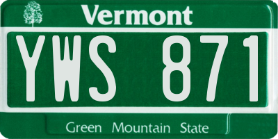 VT license plate YWS871