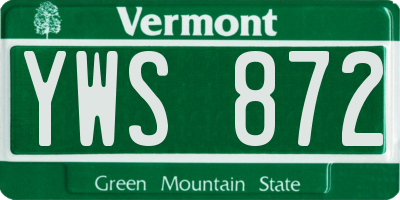 VT license plate YWS872