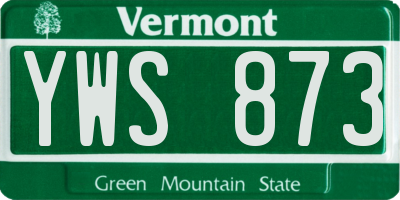 VT license plate YWS873