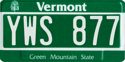 VT license plate YWS877