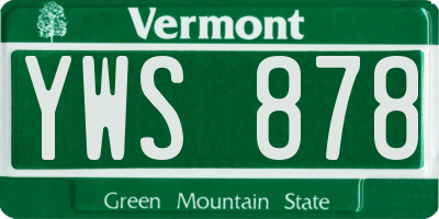 VT license plate YWS878