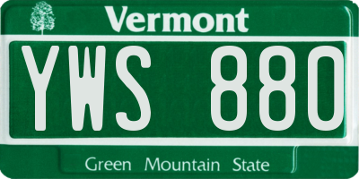 VT license plate YWS880