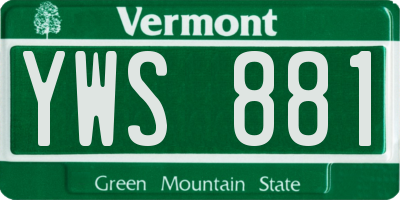 VT license plate YWS881