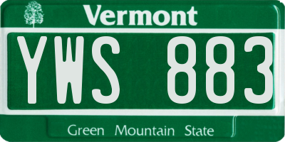 VT license plate YWS883