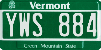 VT license plate YWS884