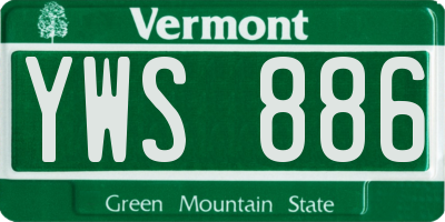 VT license plate YWS886