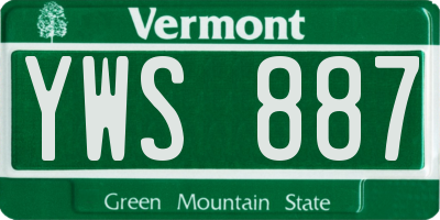 VT license plate YWS887