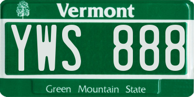 VT license plate YWS888