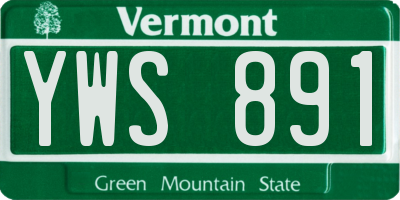 VT license plate YWS891