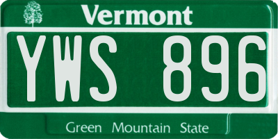 VT license plate YWS896