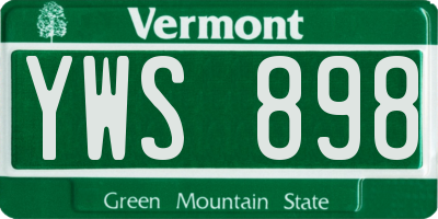 VT license plate YWS898