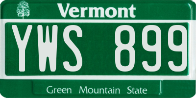 VT license plate YWS899
