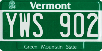 VT license plate YWS902