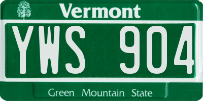 VT license plate YWS904
