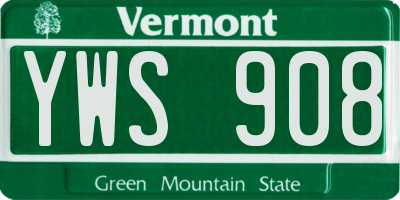 VT license plate YWS908