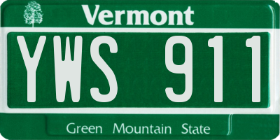 VT license plate YWS911
