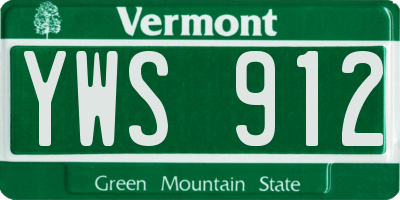 VT license plate YWS912