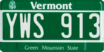VT license plate YWS913