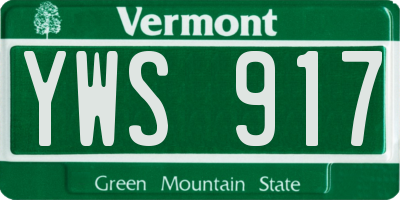 VT license plate YWS917