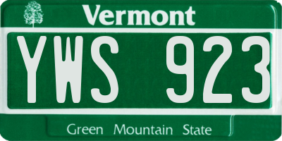 VT license plate YWS923