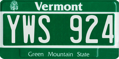VT license plate YWS924
