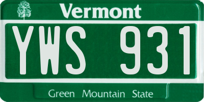 VT license plate YWS931