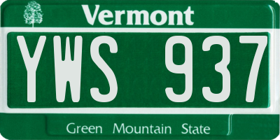 VT license plate YWS937