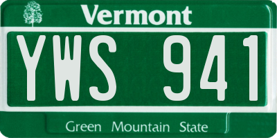 VT license plate YWS941