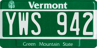 VT license plate YWS942