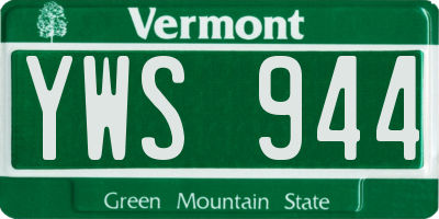 VT license plate YWS944