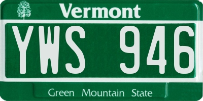 VT license plate YWS946
