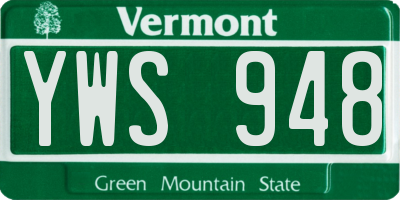 VT license plate YWS948