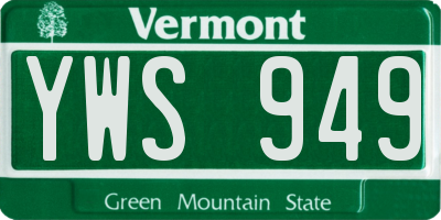 VT license plate YWS949