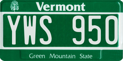 VT license plate YWS950