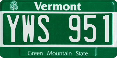 VT license plate YWS951