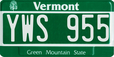 VT license plate YWS955