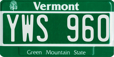 VT license plate YWS960