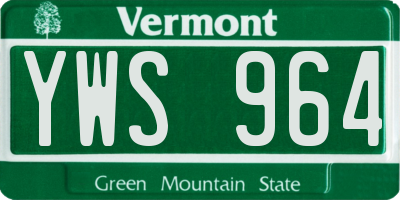 VT license plate YWS964