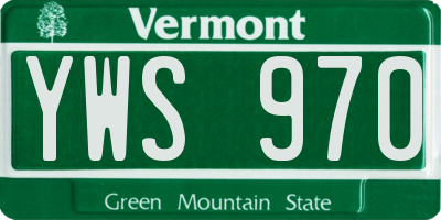 VT license plate YWS970