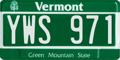 VT license plate YWS971