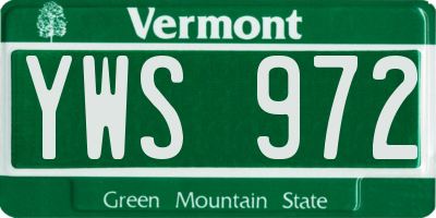VT license plate YWS972