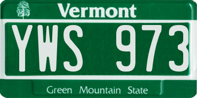 VT license plate YWS973