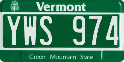 VT license plate YWS974
