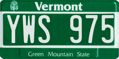 VT license plate YWS975