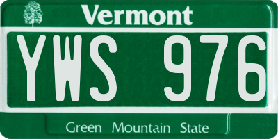 VT license plate YWS976