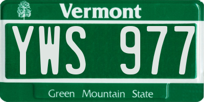 VT license plate YWS977