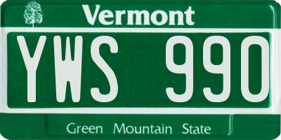VT license plate YWS990