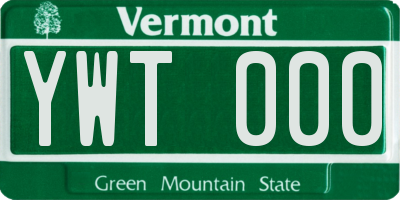 VT license plate YWT000
