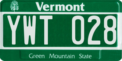 VT license plate YWT028